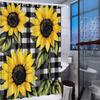 Waterproof Sunflower Shower Curtain Floral Tropical Sunflowers Bathroom Decor Curtain Waterproof Summer Art Print Shower Liner