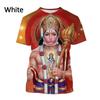 Indian Monkey God Hanuman 3D Printed T-Shirts Hindu Myth Figure Pattern Top Summer Round Neck Fashionable Casual Short Sleeved Men's T-shirts