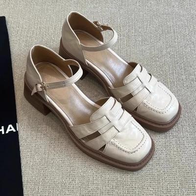 Fashion 2025 Ladies Shoes Closed Toe Women's Sandals Fashion Buckle Strap Office and Career Summer Cover Heel Heeled Sandals