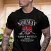 Norvegia Bandiera Fiordo Montagna Moto T-Shirt Maglietta Asciugatura Rapida T-Shirt Bianche Semplici Estiva Cas