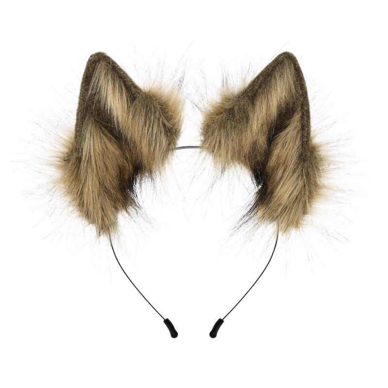 Plush Simulation Handmade Animal Ear Headband, Plush Dress Up Wolf Ear Headband Cosplay Play Lone Wolf Hair Accessories
