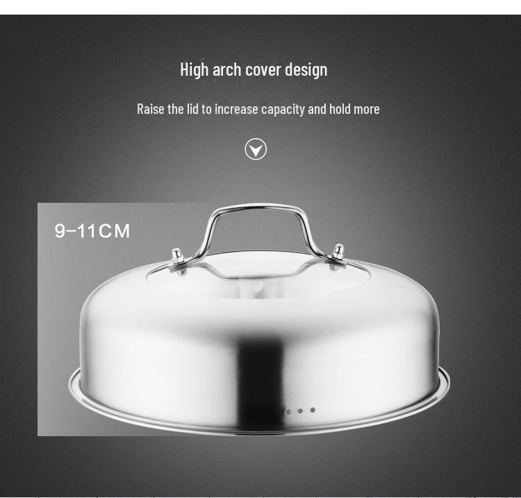 28cm Multi-Function Stainless Steel European Steamer with Double Grate and Soup Pot