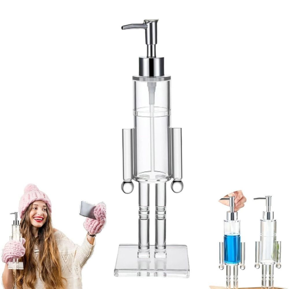 Dispensador de Sabão Quebra-Nozes Transparente Recarregável Acrílico Garrafa de Sabonete Líquido de Natal Acessórios de Decoração para Casa Cozinha Garrafa de Sabão