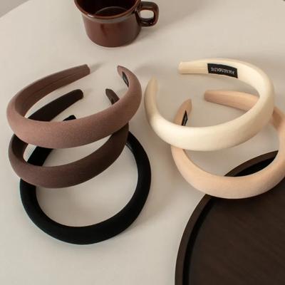 New Solid Color Thick Sponge Hairband Women's Girls Elegant Head Band Makeup Face Wash Hair Hoop Fashion Hair Accessories
