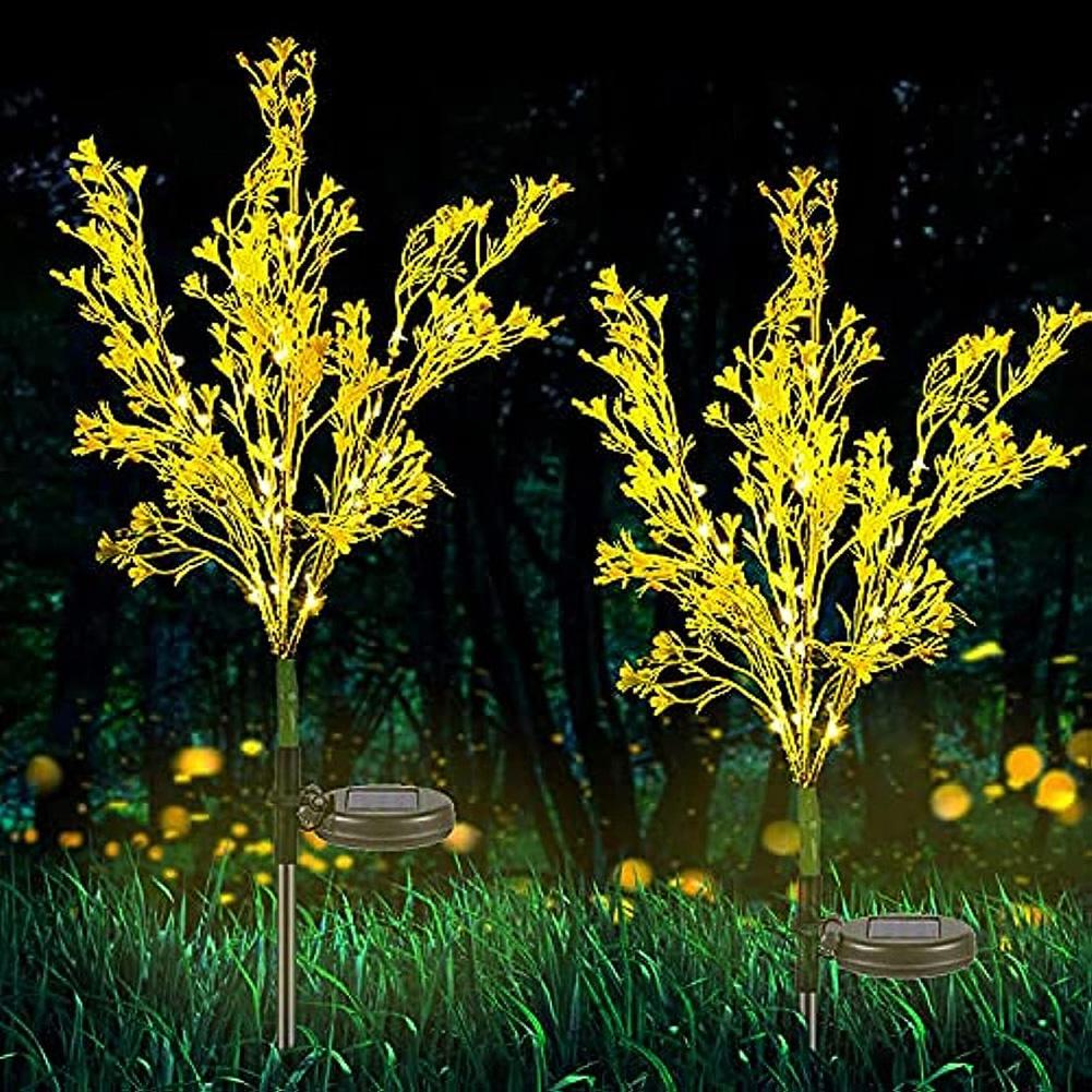 Solar Rapeseed Garden Light LED Flower Stake Lamp Outdoor Yard Waterproof -Patio