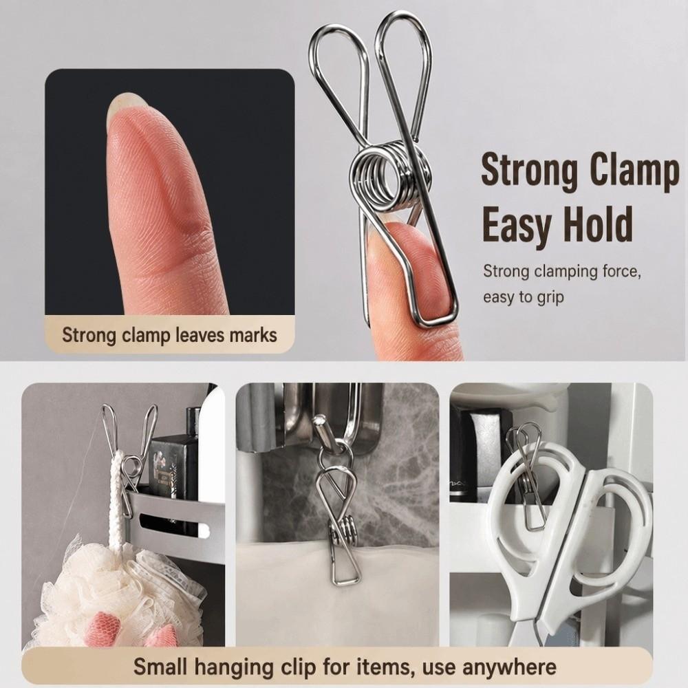 20pcs Stainless Steel Pegs Clothespin 5cm Utility Clips Multi-Purpose Wire Clothes Pegs Kitchen