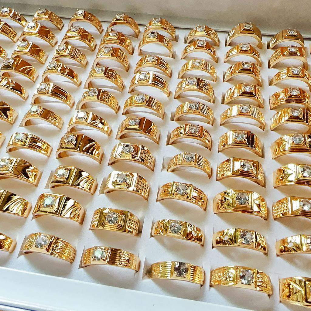 10Pcs Classic 4 Claw Crystal Zircon Ring Bride Wedding Jewelry Alloy Ring