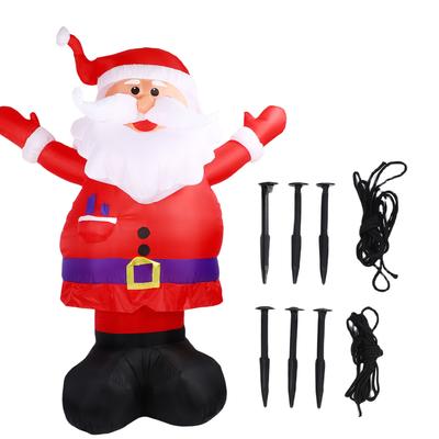 Nafukovací dekorace Santa 8 stop s 4 LED světly pro sváteční párty, dvůr, zahradu, venkovní dekorace