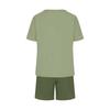 Summer  Arrival Men's Casual Two-Piece Set Striped Print Short-Sleeve Shirt and Athletic Shorts Set