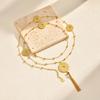 Vnox Stainless Steel Multilayer Sweater Chains Luxury Jewelry Round Coins Pendant Necklace For Women Gift Wholesale