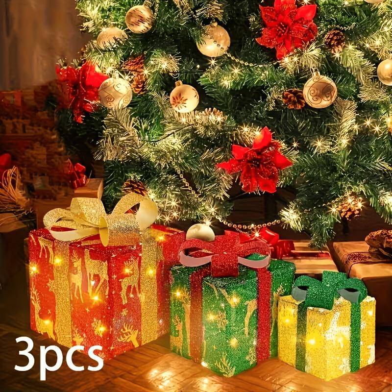 3pcs Box Light Set, Battery Operated Warm Light Boxes, 8 Flashing Modes, IP66, Indoor Living Room Patio Party Tree Valentine's Day Holiday Decor