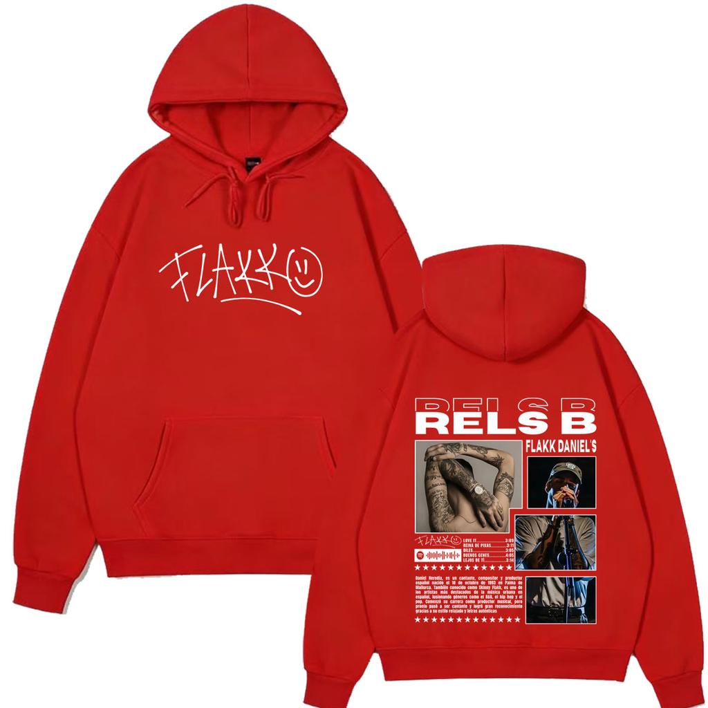 Rapper RELS B Skinny Flakk Album Graphics Hoodie Men Women Fashion Hip-hop Pullover Long Sleeves Loose Oversized Sweatshirt Tops