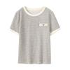 Small Fragrance Style Texture Short-sleeved Women's T-shirt In Spring New Exquisite Design Niche Round Neck Top