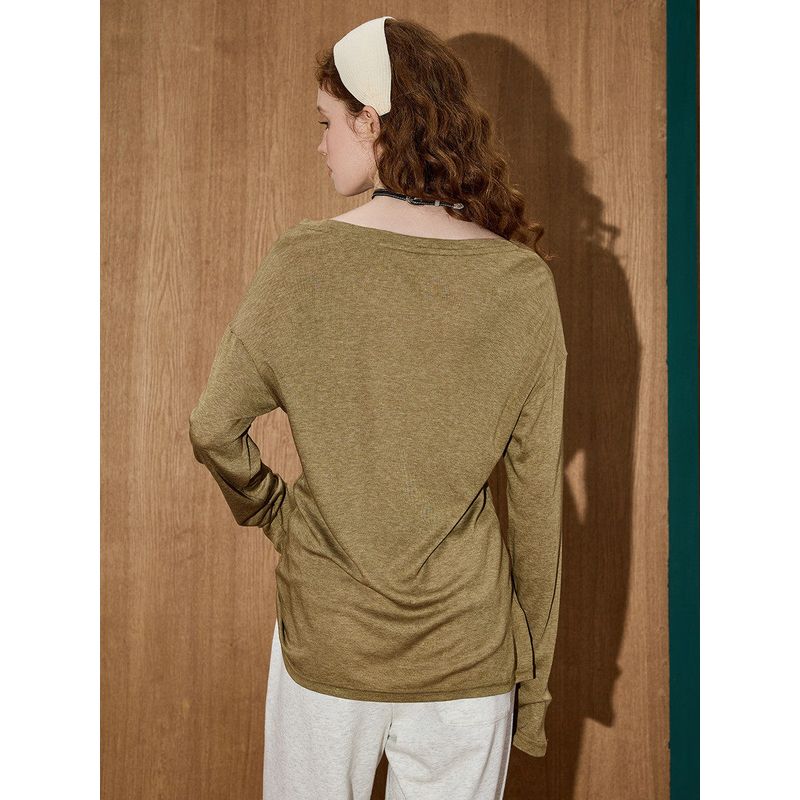 Coolhut American Retro Print Loose and Comfortable Loose-Fitting 2025 Summer Women's T-Shirt with Tencel Letters