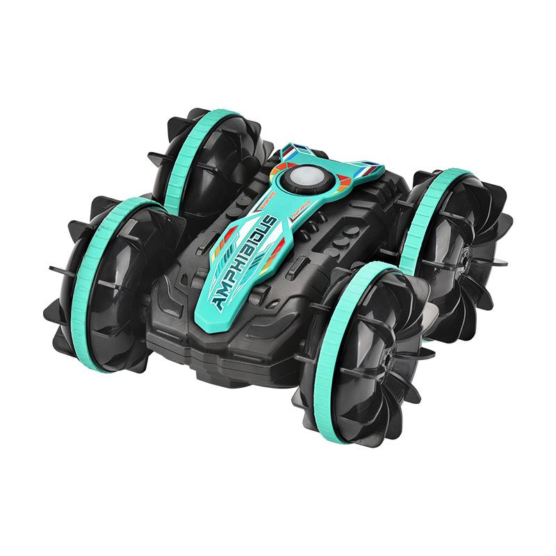 Double-Sided Amphibious Remote Control Stunt Car with Lights for Beach and Off-Road Fun