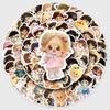 100 Cute Cartoon Cotton Doll Stickers for Decorating Water Bottles and Phones