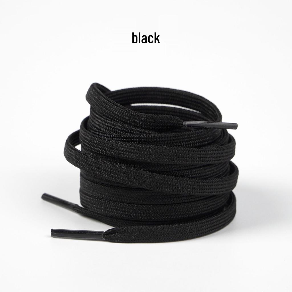 6mm Black & White Double-Layer Flat Shoelaces for Casual & Sports Shoes