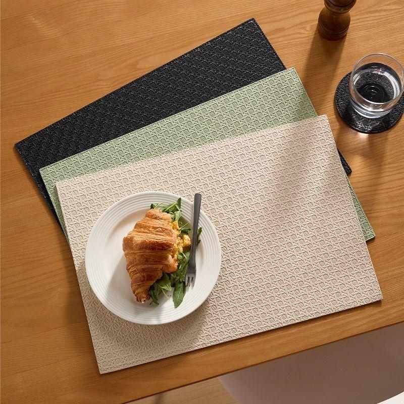 New Home Hotel Grid Pattern PU Leather Placemat Restaurant Double Sided Waterproof Oil Proof Coffee Dining Table Mat Coasters