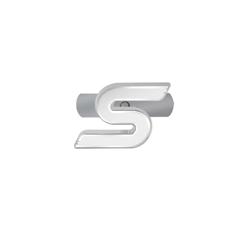 RGFU9 Car Accessories Metal S Grille Emblem Rear Trunk Body Badge Sticker For Ford ST LINE Focus Fiesta Ecosport Kuga Mondeo Everest