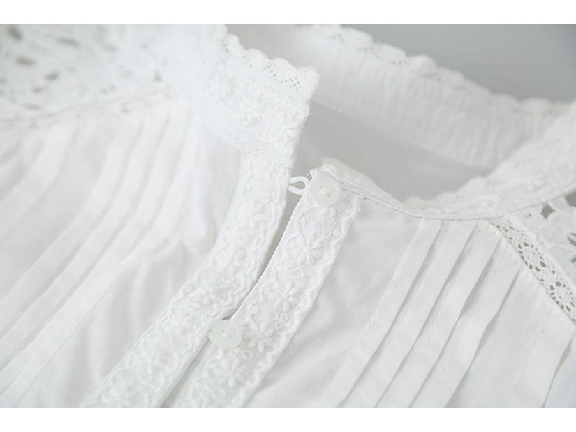 White Moon French Lace Shirt: Wear Alone or Layered! Classic French Style Shirt