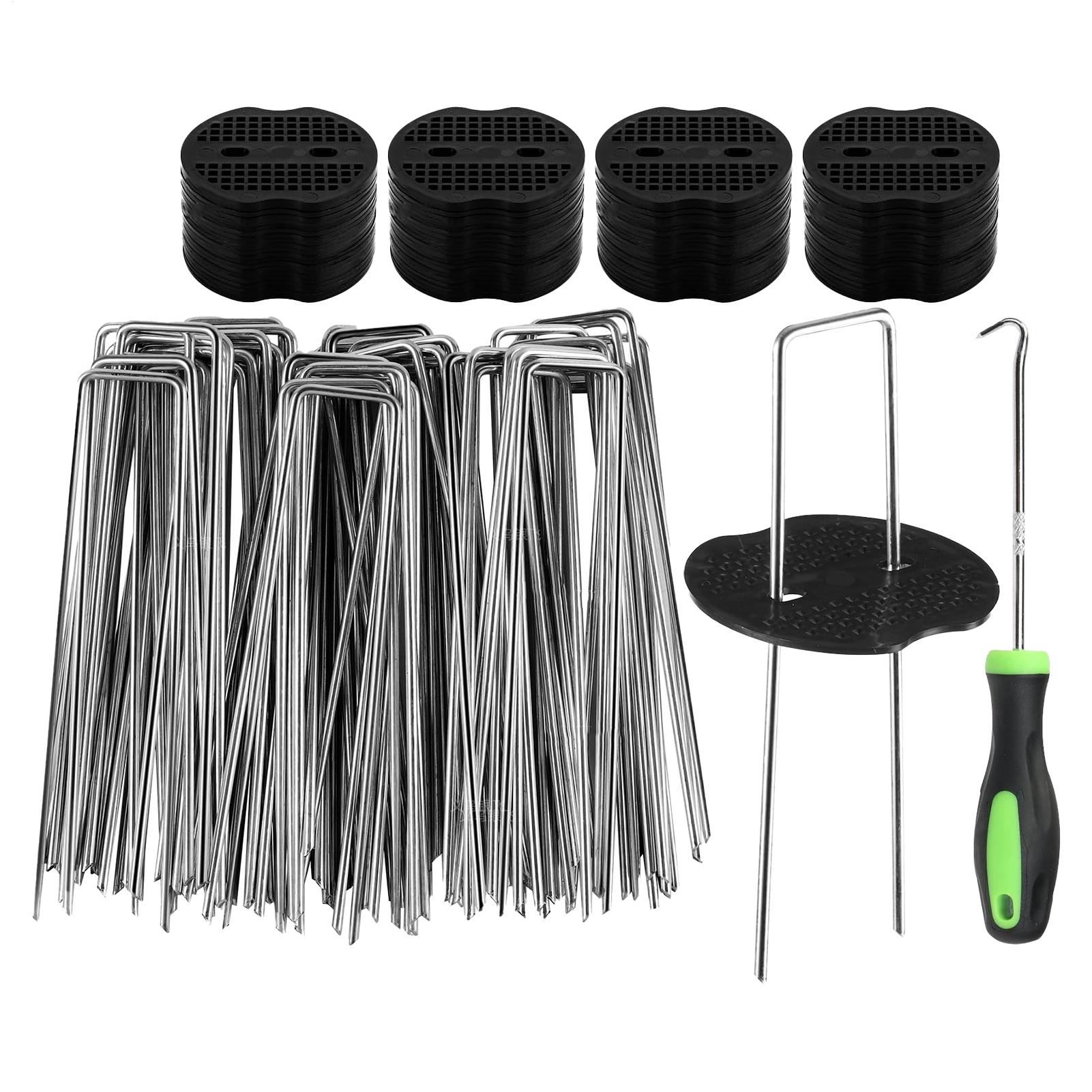 

50pcs Alloy U-type Garden Staple Fence Tubing Stakes Sod Pins Galvanized Landscape Spike For Holding Lawns Barrier Ground Nail China Mainland
