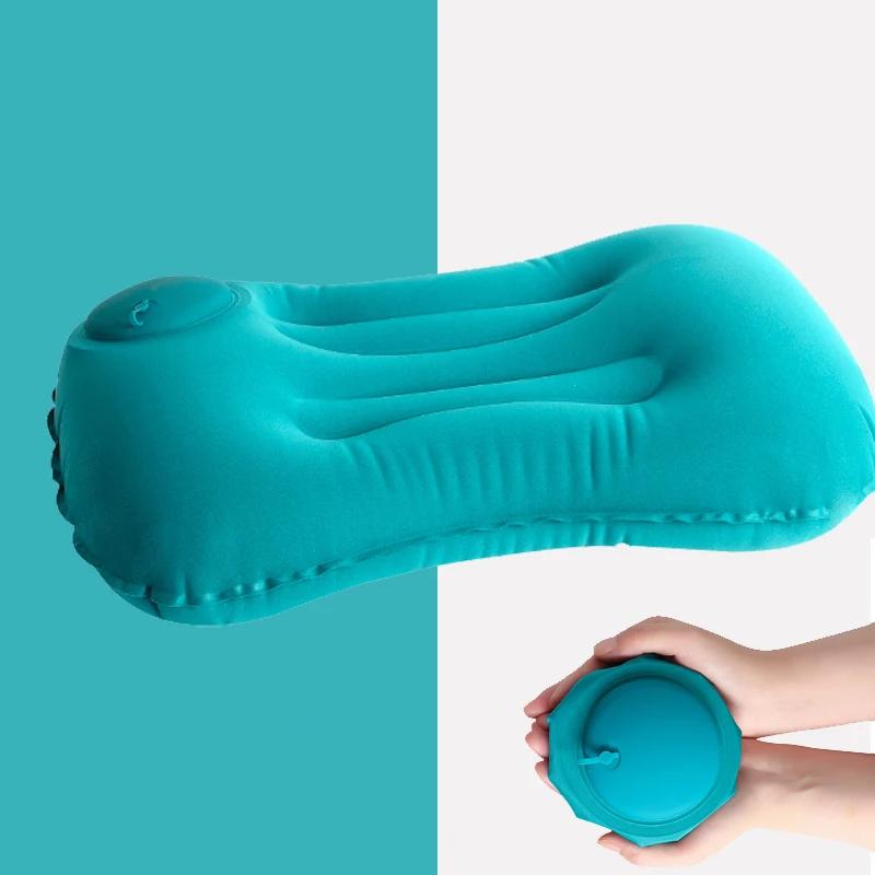 Travel Pillow Air Inflatable Airplane Car Pillows Pillow Folding Press Type Bed Pillow Neck / Waist Cushion Home Office Supplies