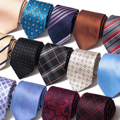 Men'S Tie Business Dress Tie Polyester Groom Wedding Festive Striped 8Cm Tie