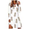 Women's Autumn/Winter Fashion Loose Pullover Printed Long Sleeve Split Dress