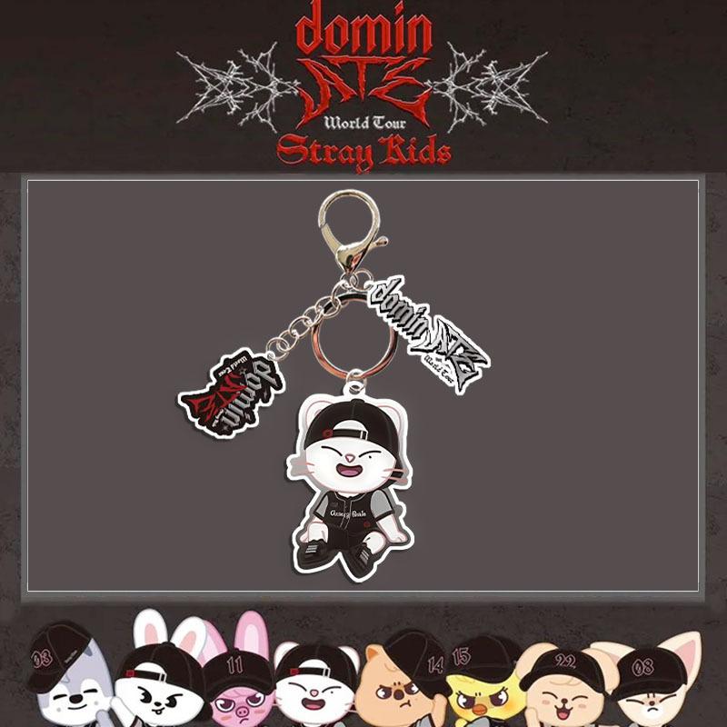 Stray Kids SKZOO dominATE World Tour Acrylic Keychain Cute Cartoon Character Bag Charm Concert Merch Fan Collection Gift