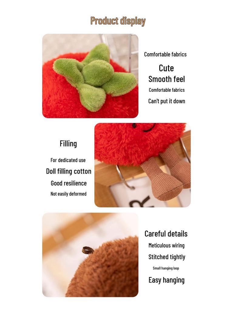 Chestnut & Tomato Plush Toy Set - Funny Big Orange, Good Persimmon, and Small Peanut Dolls