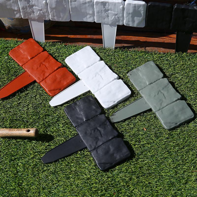 Imitation Stone Plastic Garden Fence 10/20Pcs Outdoor Landscape Guardrail Diy Lawn Flower Border Landscape Decorat Plastic Fence