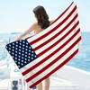 Série Drapeau Américain polyester imprimé numériquement fibre superfine polaire double face Serviette de bain pour vacances à la plage, serviette de plage