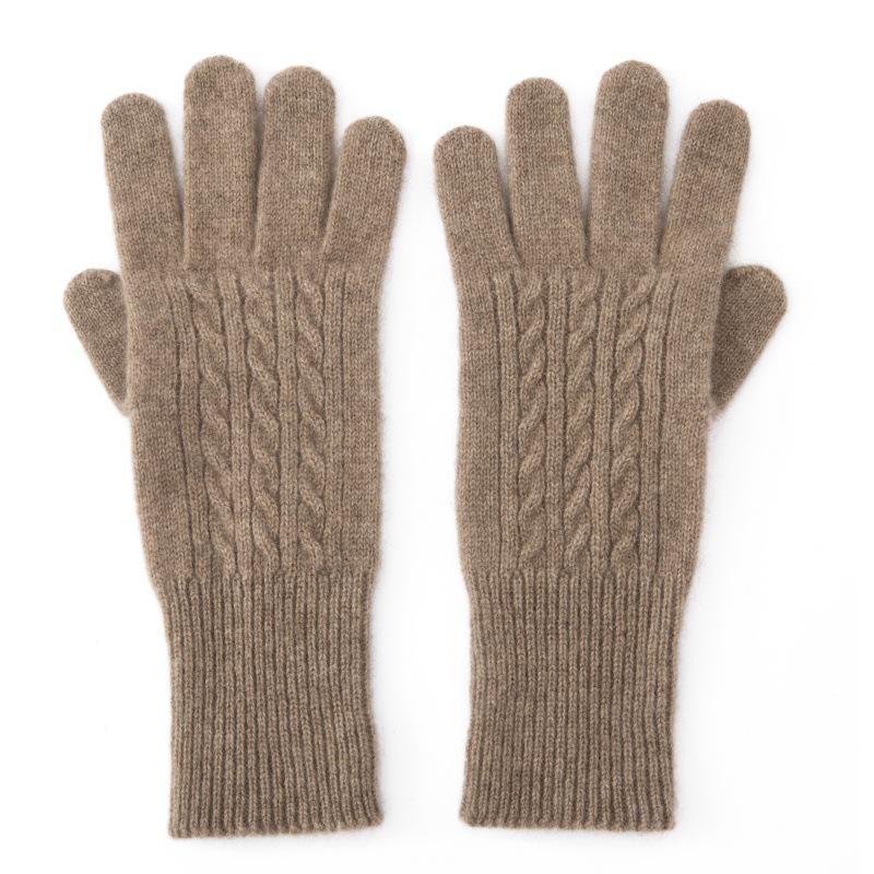 100% Pure Cashmere Extended Length Knit Gloves - Autumn/Winter Cycling Cold Protection