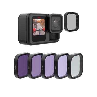 TELESIN Sada 5 objektivových filtrů pro CPL ND8 ND16 ND32 ND64 GoPro Hero Black Sada filtrů neutrální hustoty a polarizačních filtrů Příslušenství chrániče objektivu