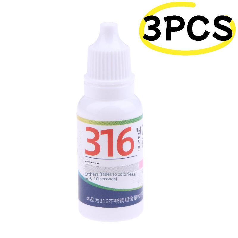 1/3/5Pcs Manganese Drugs Identifying Reagents Analysis Testing Solution 15ml 304/316 Stainless Steel Testing Solution