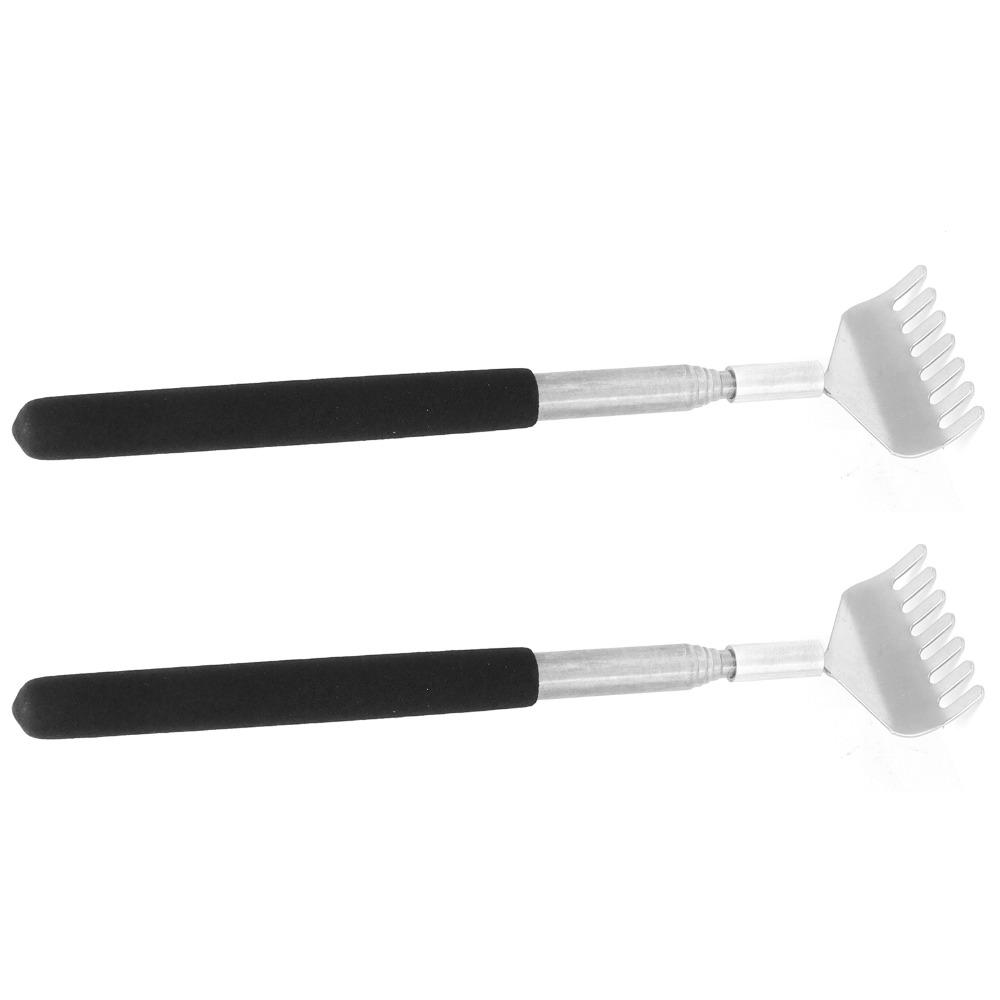 2Pcs Long Handle Back Scratcher Stainless Steel Portable Scratcher Telescopic Scratcher  Daily Use