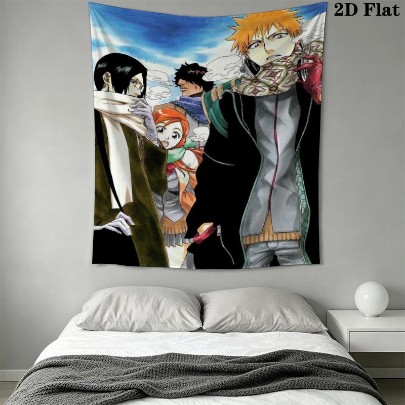Bleach Wall Tapestry Aesthetic Wall Hanging Printed Fabric Blanket Decorative Tapestries for Bedroom Living Room Home Decor