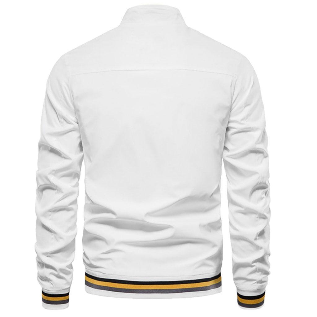 Men Casual Sports Jacket Spring Autumn Solid Color Breathable Windproof Waterproof Zipper Thin Coat Stand-up Collar Jackets