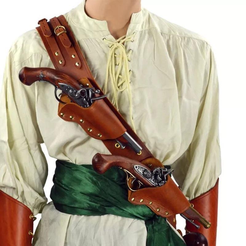 European American Retro Pirate Holster for COSPLAY, Renaissance, and Stage Performance. коричневый