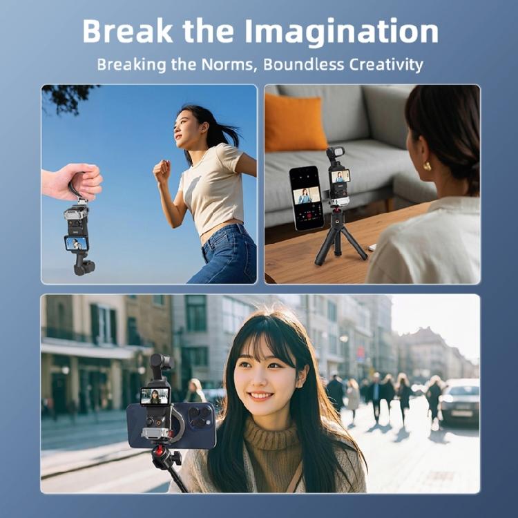 Quick Fixation Magnetic Mount for Pocket 3 Accessories with Adjustable Holder for Desktop Use