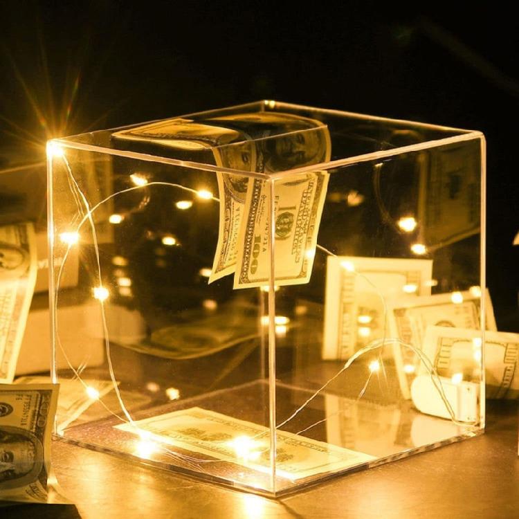 Stylish Acrylic Savings Jar Clear Money Box for Kids and Adults Birthday Gift