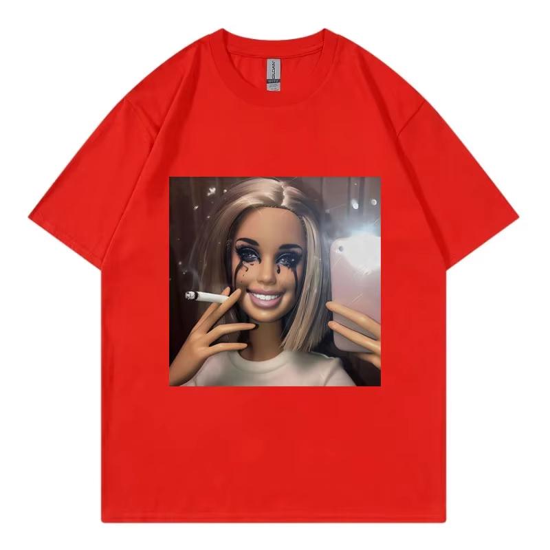 What Is Love Funny Disgusting Doll Face Meme Tshirt Gothic Fashion Short Sleeve Tshirts Unisex Women Casual Oversized T Shirts