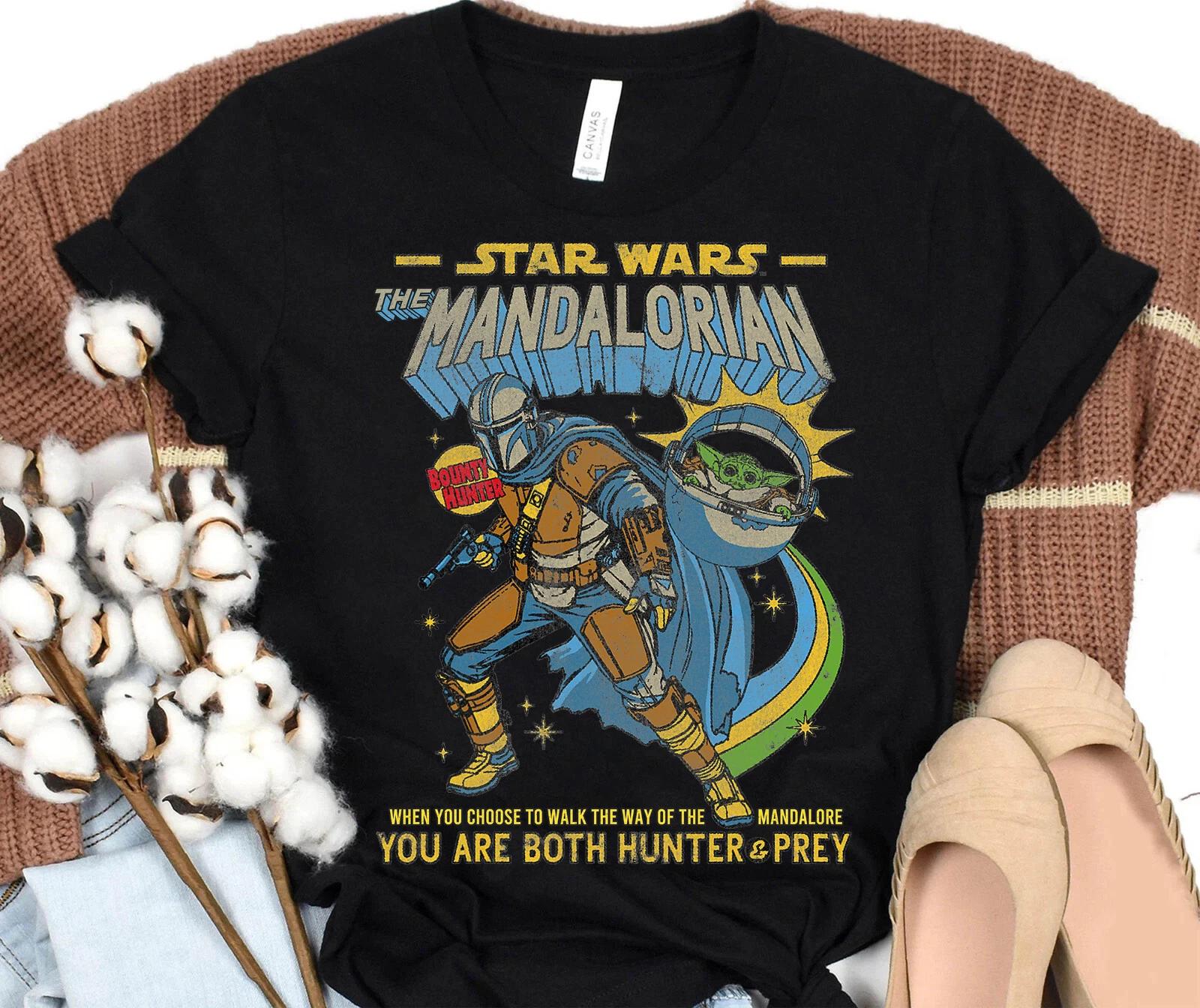 Star Wars Mandalorian Comic Poster 100% Cotton T-shirt Mens Tees Top Unisex Adult Kid Shirt M