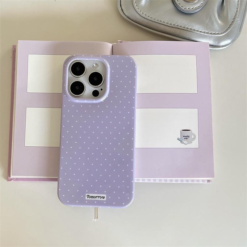 

Ультратонкий чохол для телефону в горошок для iPhone 15/14/13/12/11 Pro Max - протиударна та стильна кришка iPhone 16 Pro фіолетовий