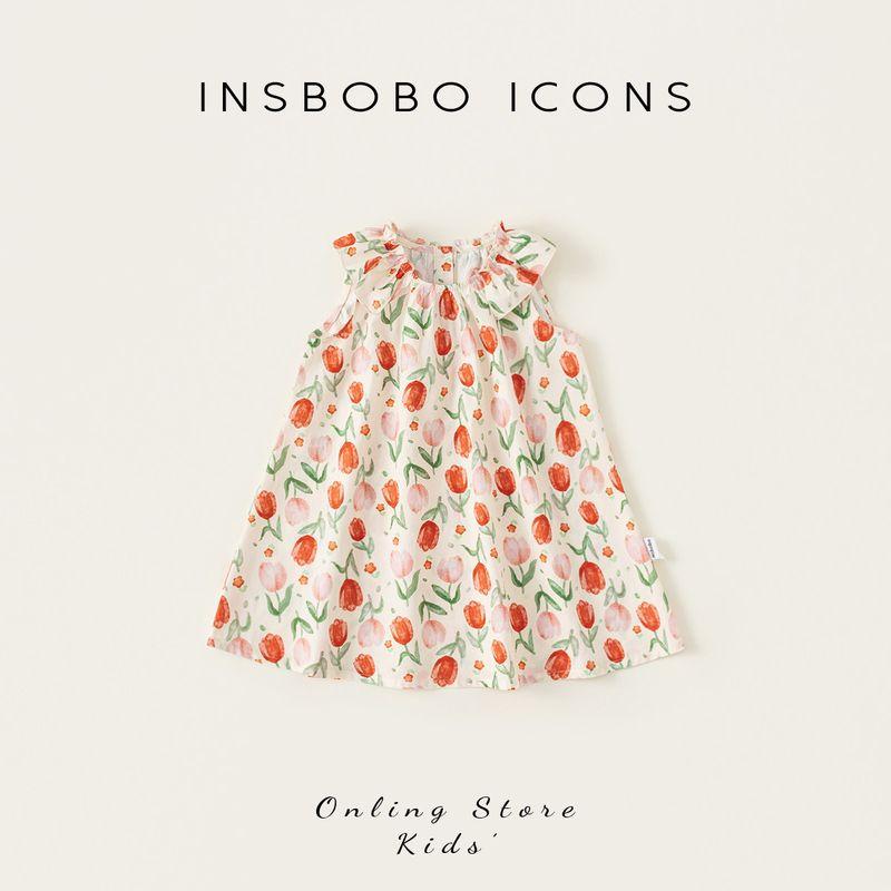 Insbobo Girls  Dress, Baby Girl Dress, Summer Children s Dress, Baby Summer Dress, Stylish Girl s Clothing Flower color 100
