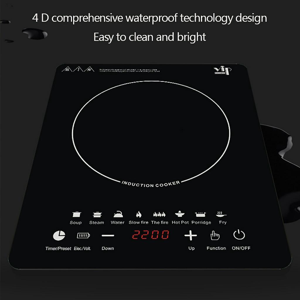 220V 2200W Induction Cooker Smart Electric Oven Plate Creative Precise Control Cookers Hob Cooktop Cooking Plate Hot Pot 2200W Tea Boiler