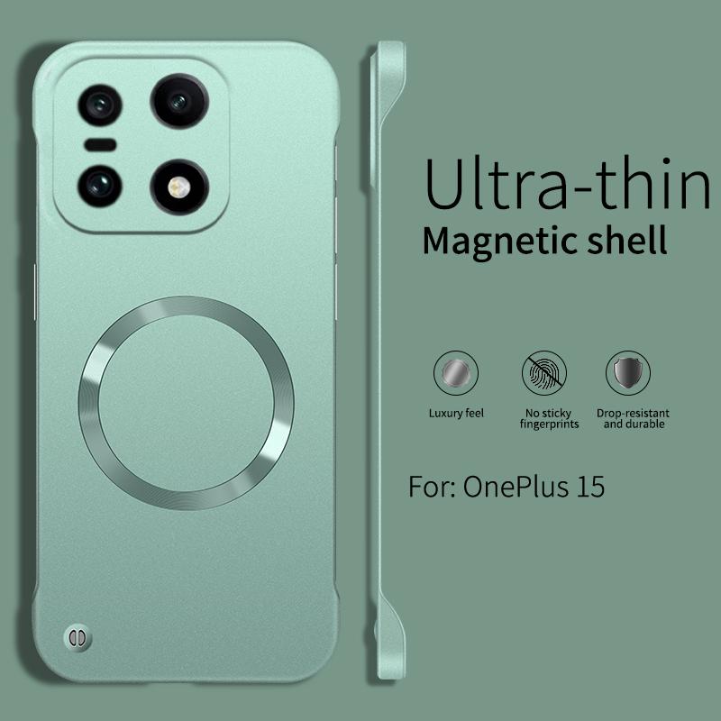

Надтонка металізована фарба PC для Magsafe магнітний чохол для телефону для OnePlus 15 13 12 T V Ace 5 3 2 Pro бездротова зарядка матова кришка OnePlus 15