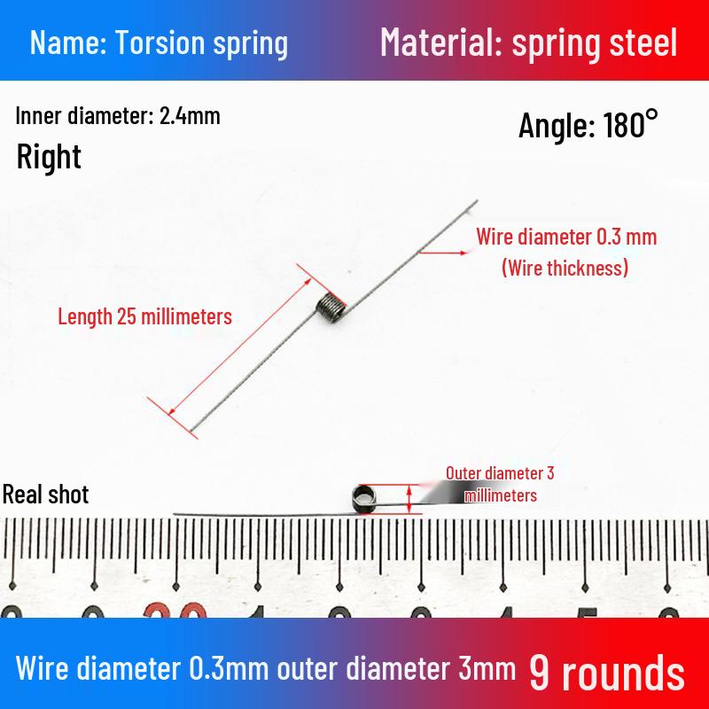Torsion Spring Steel 0.3-3.0 for 90/180° Clip Trash Can