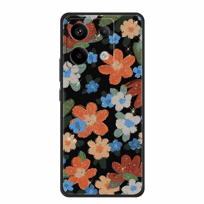 For Redmi Note 13 pro Case Pink Phone Case Fashion Silicone TPU Soft Back Cover Redmi Note 13 Pro Flower Capa 6.67" Cats Coque