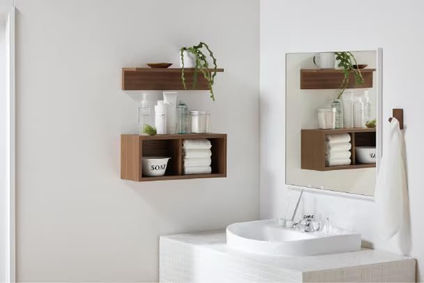 MUJI Furniture Walnut 30cm Wide X 12cm Deep X 10cm Product 12939863 Wall-Mounted Shelf, Veneer, High, Number